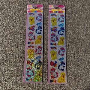 Vintage Lisa Frank Glitter Stickers 2 PK Prismatic Puppies Kittens P495 USA NEW